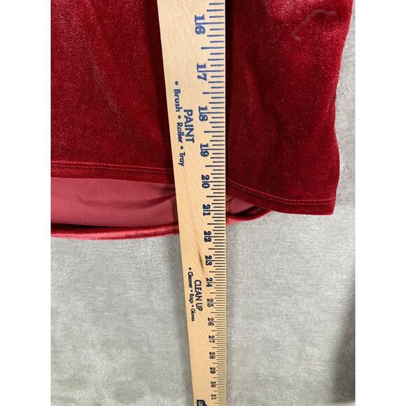 Sheer Velvet Top Women's Large Deep Red Mesh Cropped Whimsigoth Fairy Baddie - Picture 8 of 8